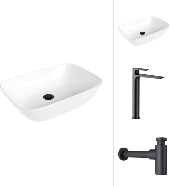 Умывальник со смесителем Lauter 21454 + Reef 21CK8678BS + сифон 21635B - фото