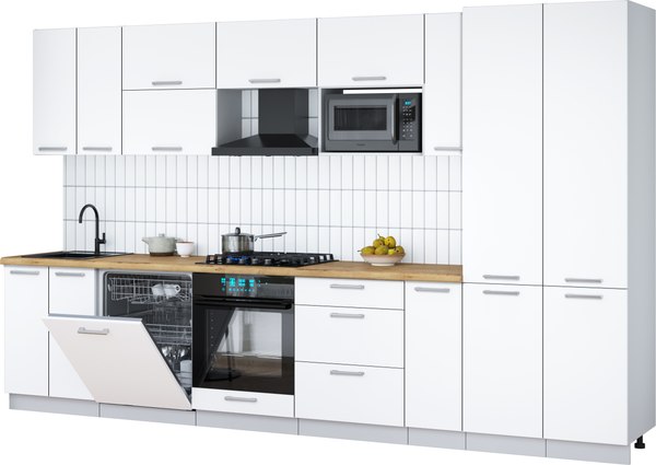 Кухонный гарнитур Интерлиния Мила Gloss 3.5-ПМ2 - фото