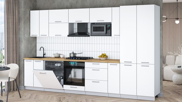 Кухонный гарнитур Интерлиния Мила Gloss 3.5-ПМ2