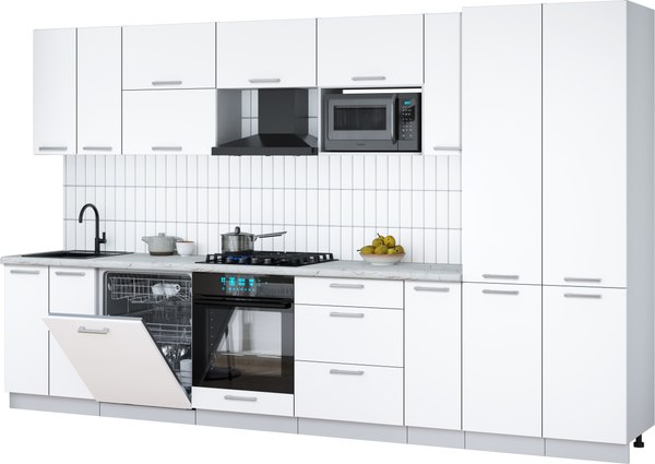 Кухонный гарнитур Интерлиния Мила Gloss 3.5-ПМ2 - фото