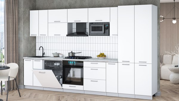 Кухонный гарнитур Интерлиния Мила Gloss 3.5-ПМ2