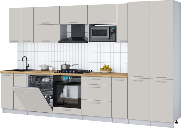 Кухонный гарнитур Интерлиния Мила Gloss 3.5-ПМ2 - фото