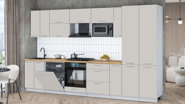 Кухонный гарнитур Интерлиния Мила Gloss 3.5-ПМ2