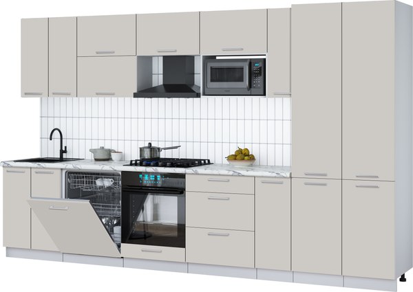 Кухонный гарнитур Интерлиния Мила Gloss 3.5-ПМ2 - фото