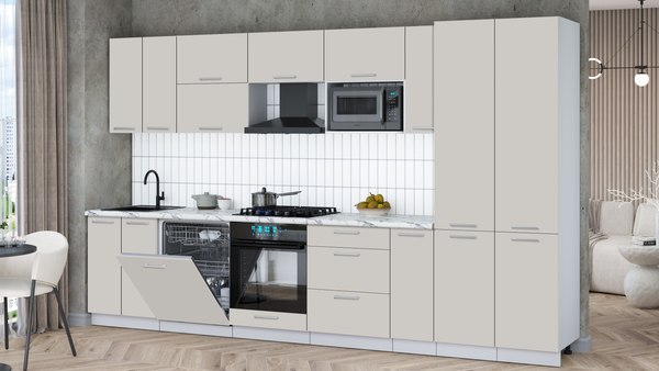 Кухонный гарнитур Интерлиния Мила Gloss 3.5-ПМ2