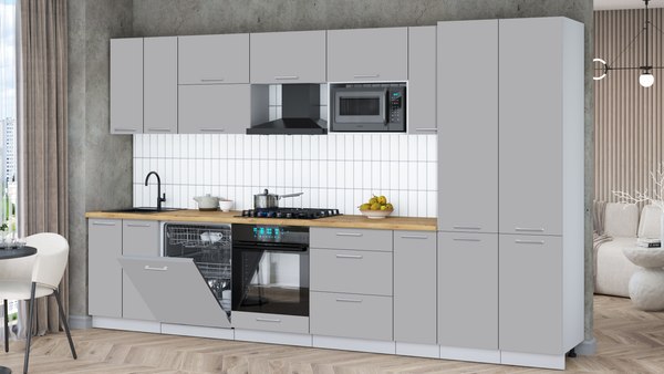 Кухонный гарнитур Интерлиния Мила Gloss 3.5-ПМ2