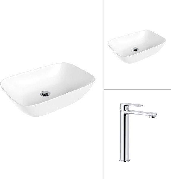 Умывальник со смесителем Lauter 21454 + Moon 21СK81691C - фото