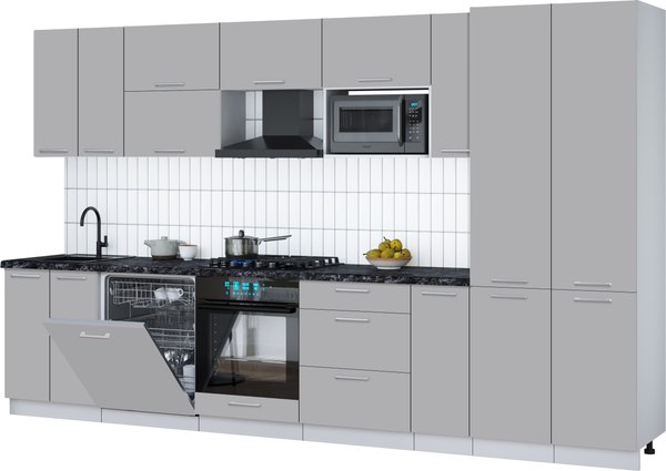 Кухонный гарнитур Интерлиния Мила Gloss 3.5-ПМ2 - фото
