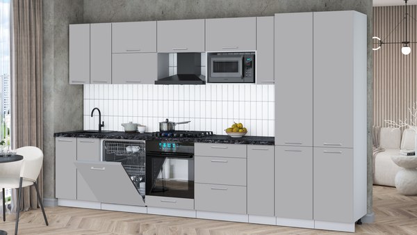 Кухонный гарнитур Интерлиния Мила Gloss 3.5-ПМ2
