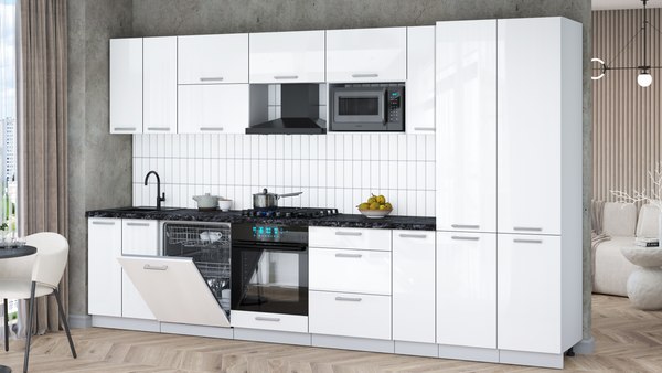 Кухонный гарнитур Интерлиния Мила Gloss 3.5-ПМ2