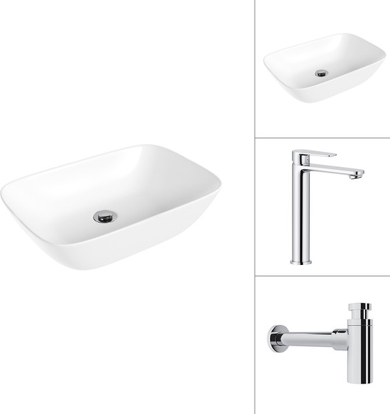 Умывальник со смесителем Lauter 21454 + Moon 21СK81691C + сифон 21635CH - фото