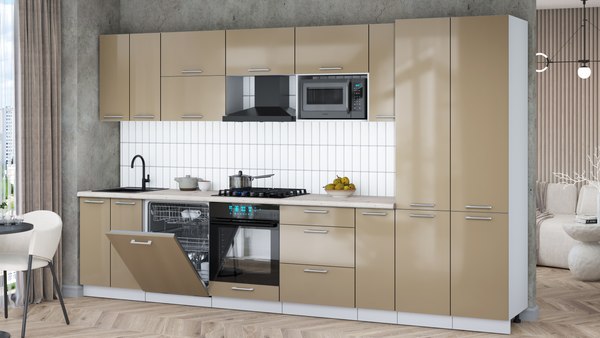 Кухонный гарнитур Интерлиния Мила Gloss 3.5-ПМ2