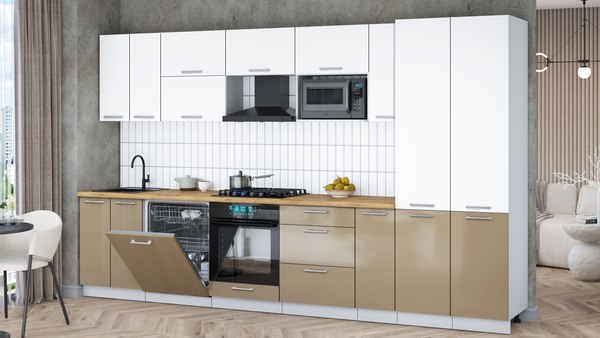 Кухонный гарнитур Интерлиния Мила Gloss 3.5-ПМ2