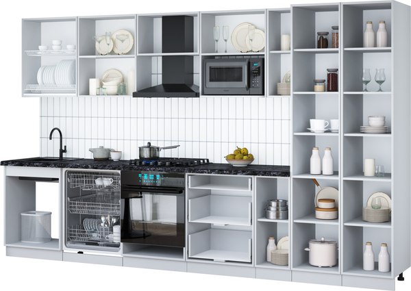 Кухонный гарнитур Интерлиния Мила Gloss 3.5-ПМ2