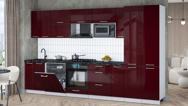 Кухонный гарнитур Интерлиния Мила Gloss 3.5-ПМ2