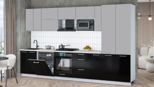 Кухонный гарнитур Интерлиния Мила Gloss 3.5-ПМ2