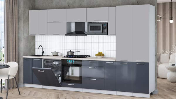 Кухонный гарнитур Интерлиния Мила Gloss 3.5-ПМ2