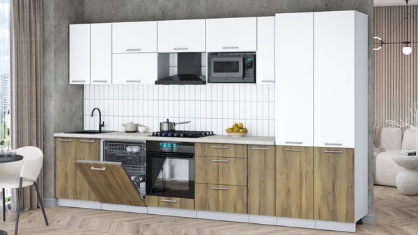 Кухонный гарнитур Интерлиния Мила Gloss 3.5-ПМ2