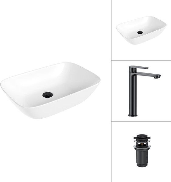 Умывальник со смесителем Lauter 21454 + Moon 21СК8691BS + донный клапан 21190B - фото