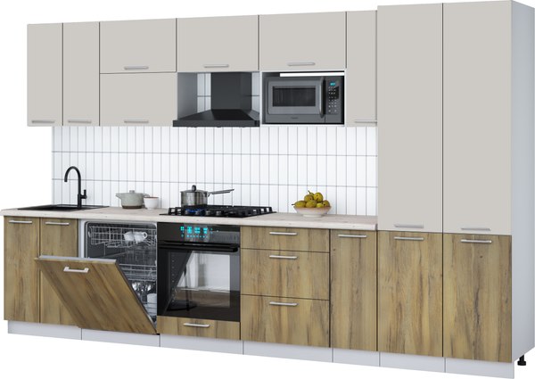 Кухонный гарнитур Интерлиния Мила Gloss 3.5-ПМ2 - фото