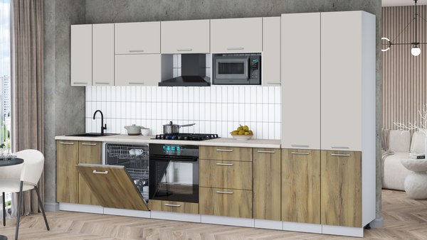 Кухонный гарнитур Интерлиния Мила Gloss 3.5-ПМ2