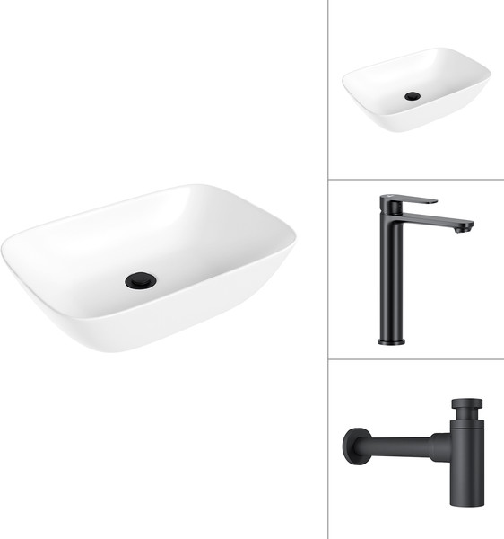 Умывальник со смесителем Lauter 21454 + Moon 21СК8691BS + сифон 21635B - фото