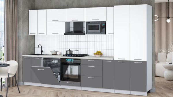 Кухонный гарнитур Интерлиния Мила Gloss 3.5-ПМ2