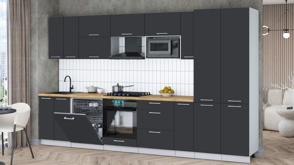 Кухонный гарнитур Интерлиния Мила Gloss 3.5-ПМ2