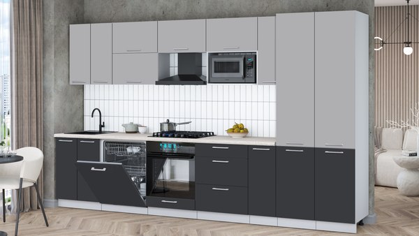 Кухонный гарнитур Интерлиния Мила Gloss 3.5-ПМ2