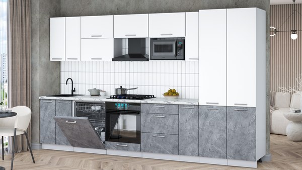 Кухонный гарнитур Интерлиния Мила Gloss 3.5-ПМ2