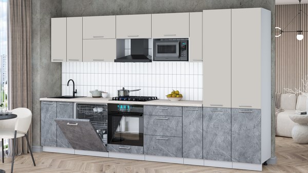 Кухонный гарнитур Интерлиния Мила Gloss 3.5-ПМ2