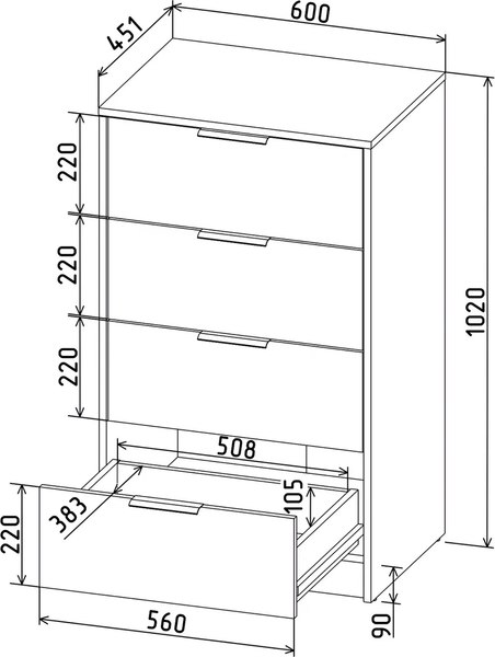 Комод Интерлиния Концепт КТ-К60