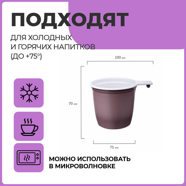 Набор одноразовых чашек Laima 600940