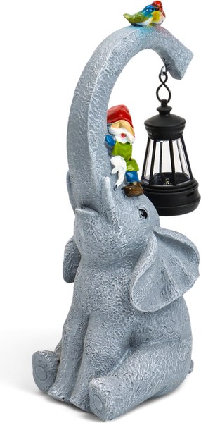 Садовая фигура-светильник Take It Easy Слоник с гномами / 10824132 - фото