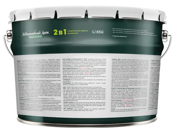 Защитно-декоративный состав Здоровый дом 2в1 Еловая зелень