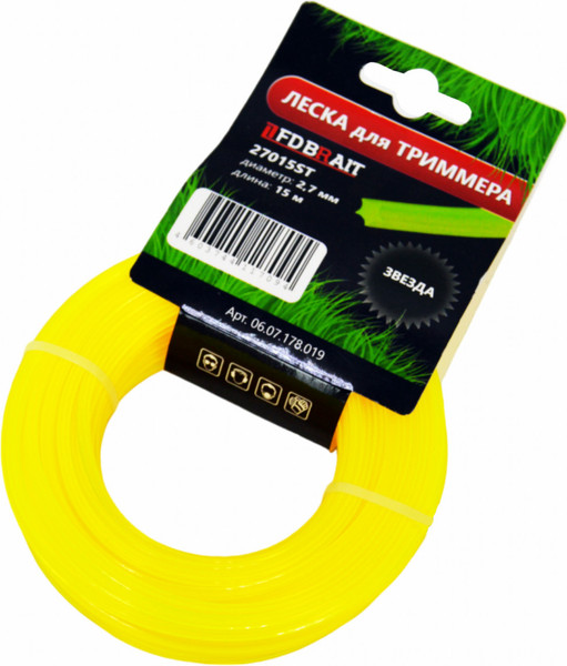 Леска для триммера Brait BR 2.7x15 27015 ST / 06.07.178.019 - фото