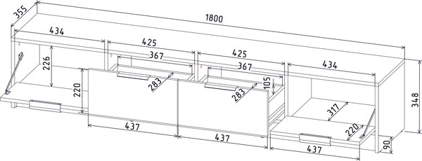 Тумба Интерлиния ТВ Концепт КТ-ТВ4-35