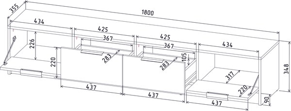 Тумба Интерлиния ТВ Концепт КТ-ТВ4-35