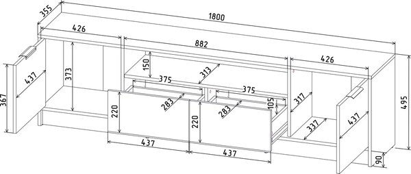 Тумба Интерлиния ТВ Концепт КТ-ТВ4-50