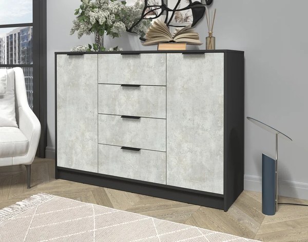 Тумба Интерлиния Концепт КТ-Т140 (бетон лайт/антрацит)