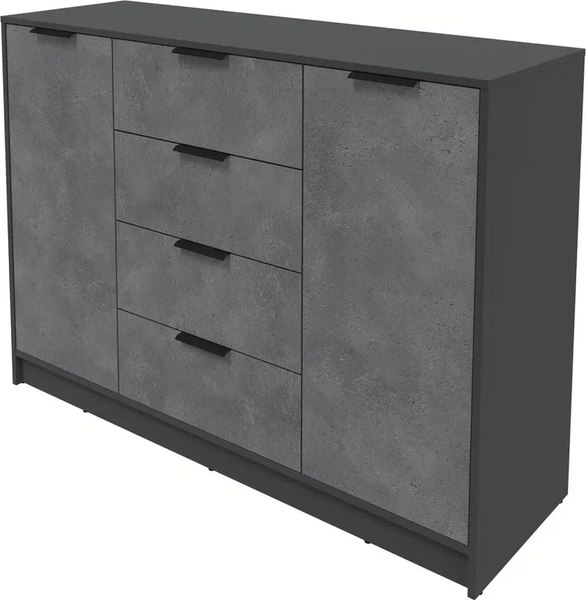 Тумба Интерлиния Концепт КТ-Т140 (бетон портленд/антрацит)