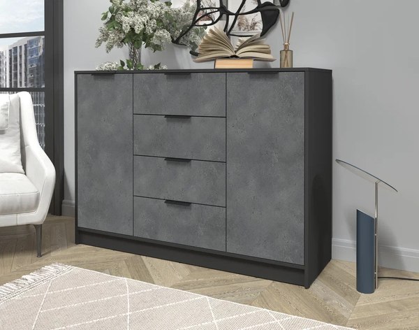 Тумба Интерлиния Концепт КТ-Т140 (бетон портленд/антрацит)