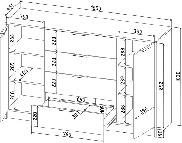 Тумба Интерлиния Концепт КТ-Т160