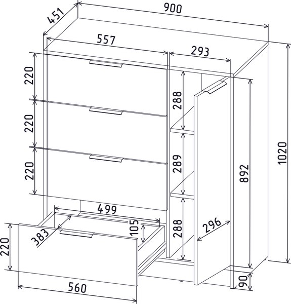 Тумба Интерлиния Концепт КТ-Т90 