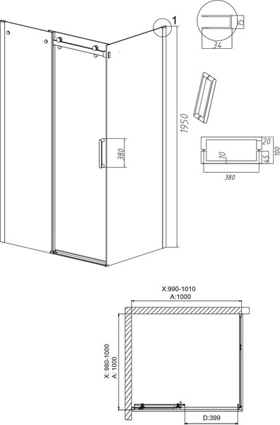Душевой уголок Grossman Classic 100х100х195 / 120.K33.04.1010.42.00