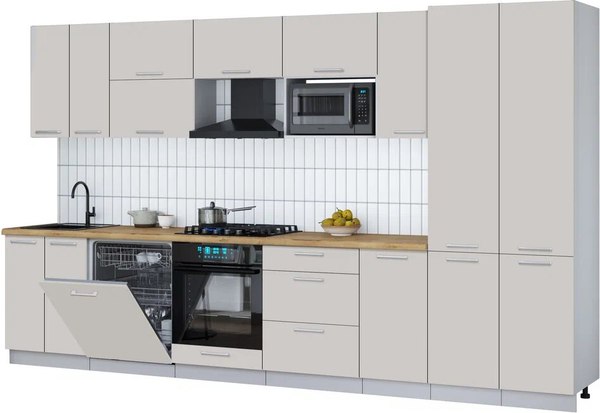 Кухонный гарнитур Интерлиния Мила Gloss 3.6-ПМ2 - фото