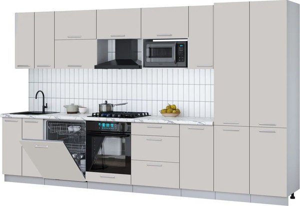 Кухонный гарнитур Интерлиния Мила Gloss 3.6-ПМ2 - фото