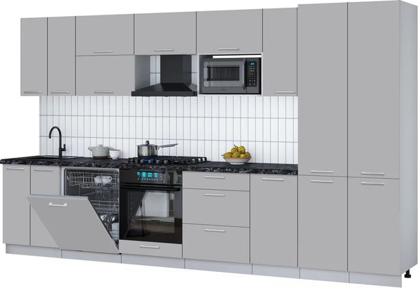 Кухонный гарнитур Интерлиния Мила Gloss 3.6-ПМ2 - фото