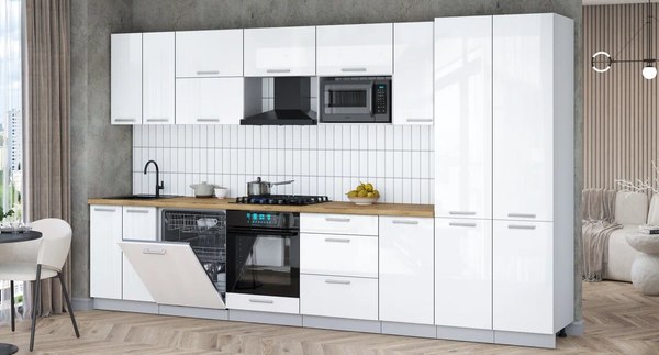 Кухонный гарнитур Интерлиния Мила Gloss 3.6-ПМ2