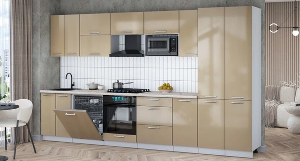 Кухонный гарнитур Интерлиния Мила Gloss 3.6-ПМ2